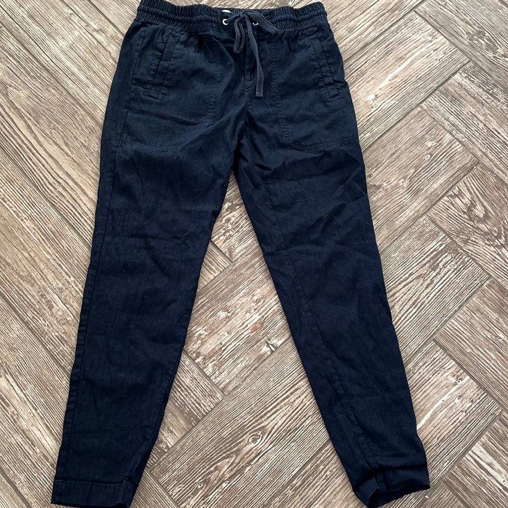 Lou & Grey navy linen pants, XS